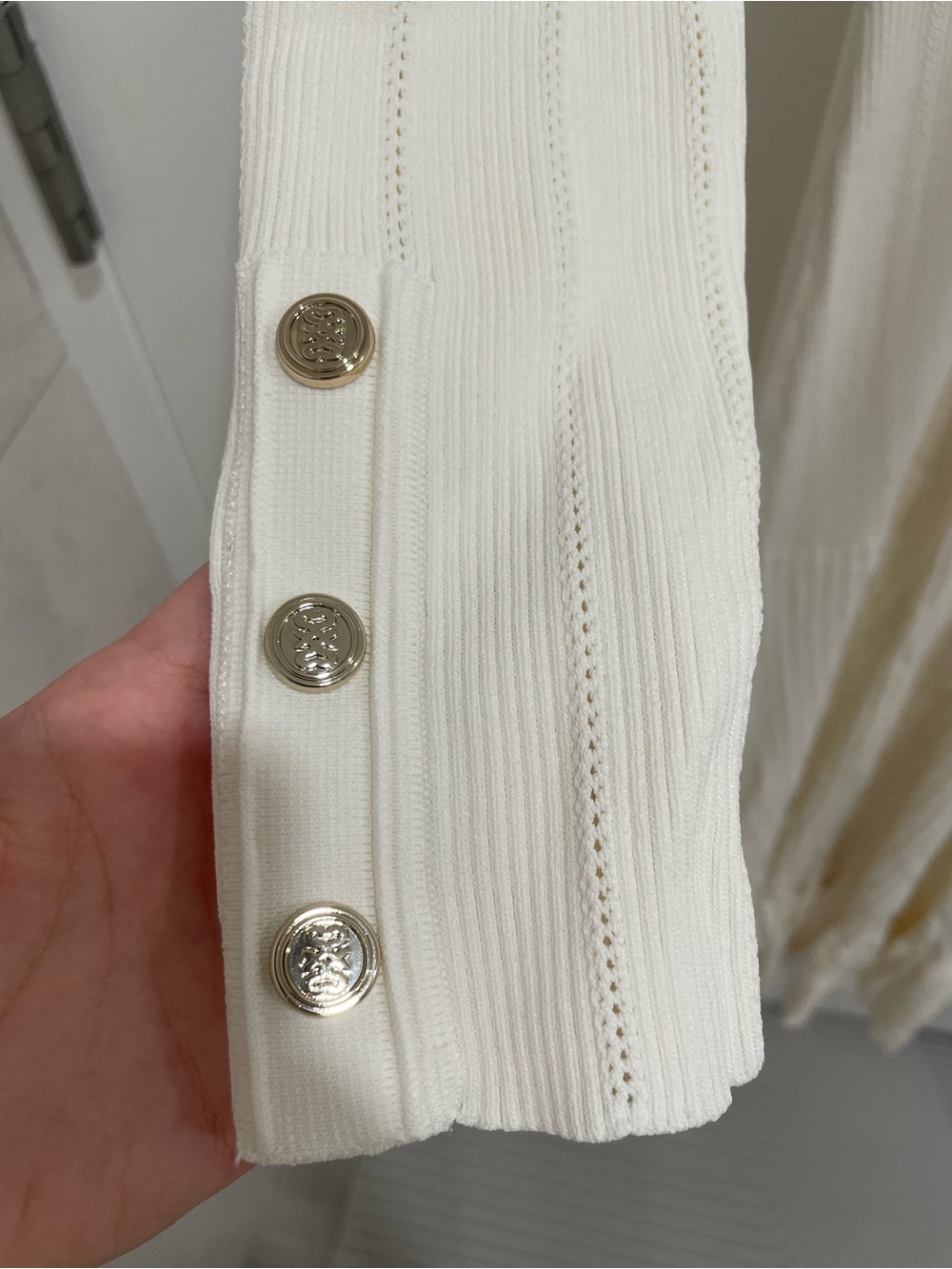 Sandro Cream White Maxi Knit Dress - Picture 7 of 7